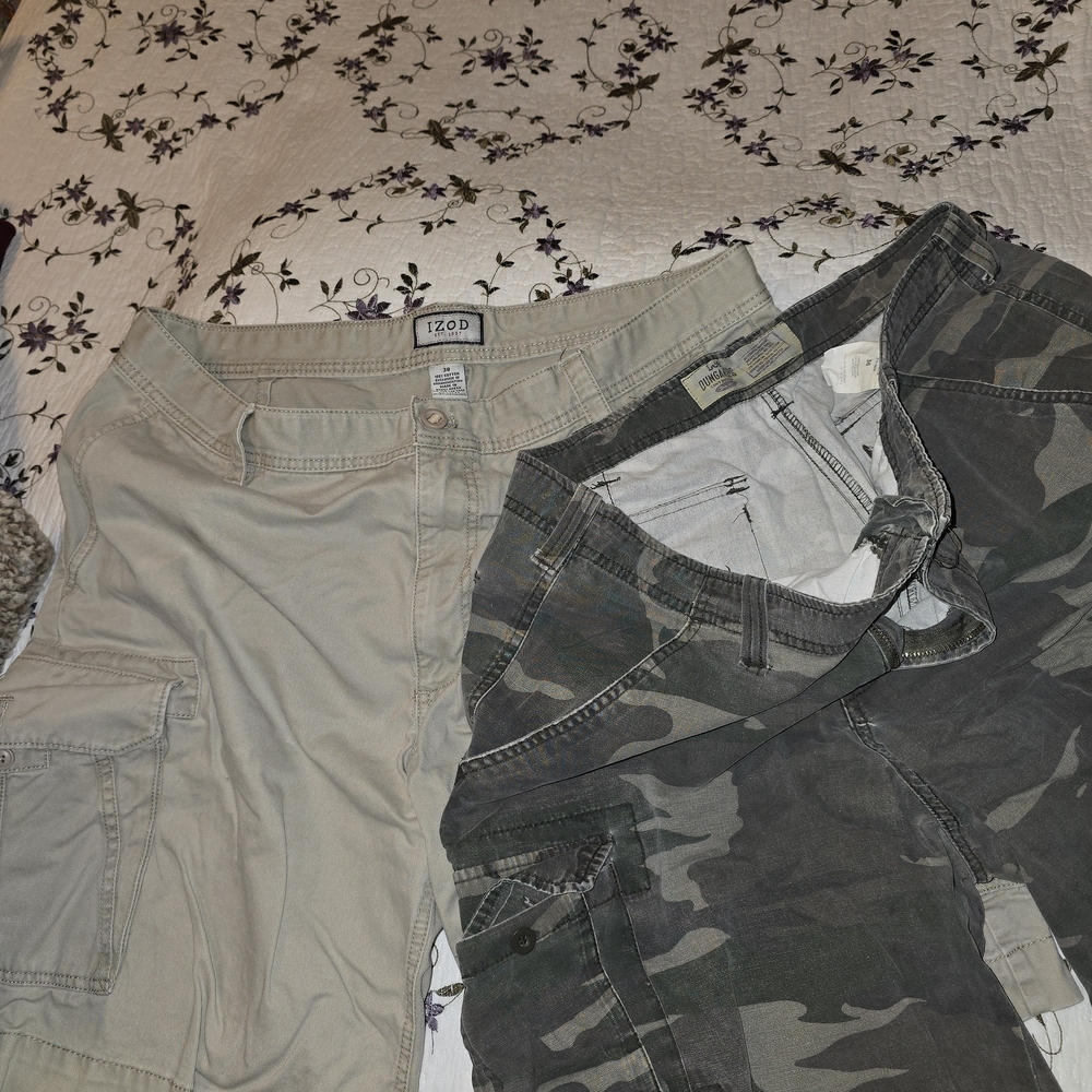 IZOD Cargo Shorts and Camouflage Pants